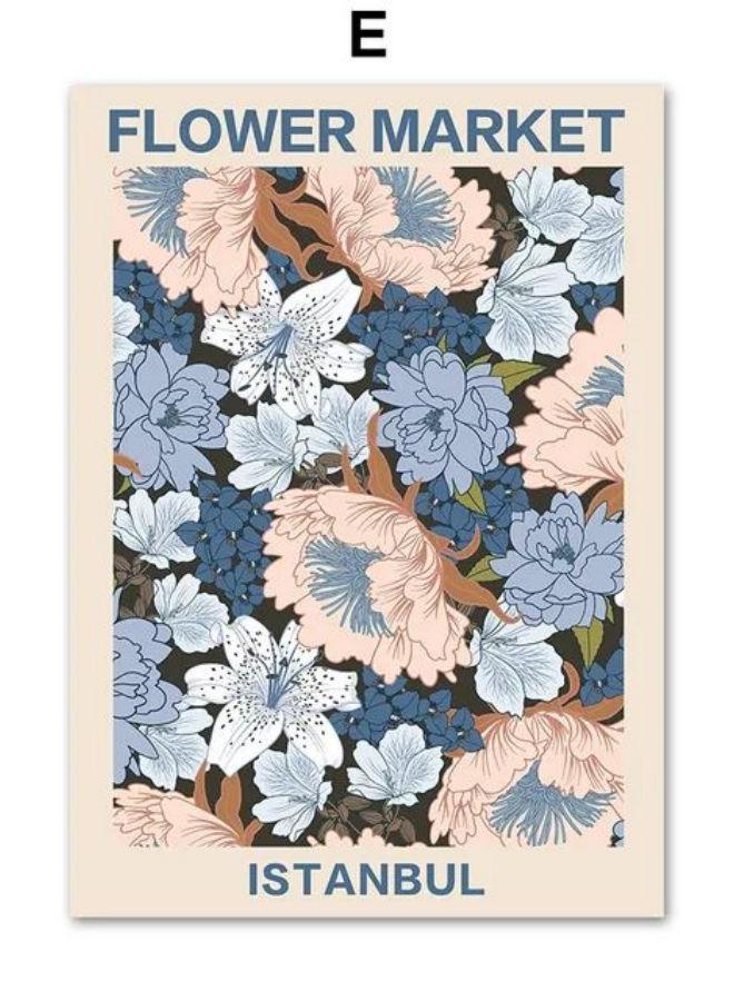 Abstract Flower Market Retro Illustration Nordic Posters And Prints Wall Art Canvas Painting Wall Pictures For Living Room Decor - Image 1