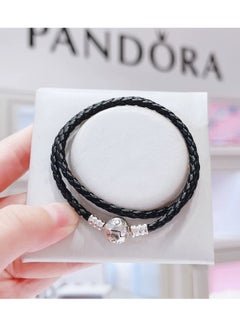 Pandora Violet Jewelry Leather Sterling Silver Bracelet  - Image 1