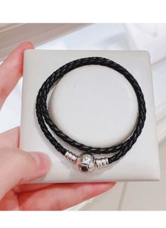 Pandora Violet Jewelry Leather Sterling Silver Bracelet  - Image 2