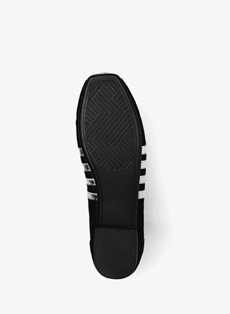 Zoriworld  Thunder Casual Women's Black & Silver Colourblocked Lace-Up Ballerina Flats for Women | Best Price UAE