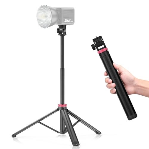 VIJIM MT-79 Extendable Photography Light Stand, 81" Portable Adjustable Light Tripod with 1/4" Screw, 360° Ball Head Camera Phone Tripod for Continute Output Lighting, Webcams, Cameras,for Pocket3 - Image 2