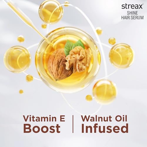 Streax Hair Serum Enriched with Walnut Oil Gives Frizz-free Satin Smooth Hair 90 ML - Image 3