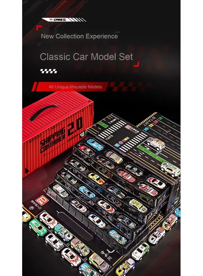 نيبمينينت سيارات لعب للأطفال، 48 قطعة من سيارات السباق الجاذبة، صندوق تخزين معدني لسيارات الحفلات، سيارات لعب للأطفال من 3 إلى 7 سنوات - Image 3