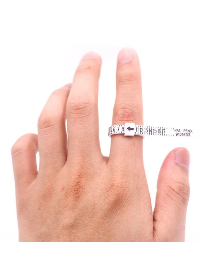 Ring Measuring Ring Measuring Tape Measurement Tool Finger Size Standard Soft Ruler Belt Style Plastic Large Small Size Tool-Model:Ring Strip Beauty Black Without Logo  - Image 3