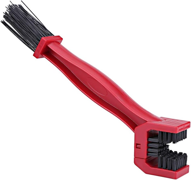 Suuonee Chain Cleaning Brush, Motorcycle Motocross Bike Bicycle Chain Crankset Cleaning Brush Wash Cleaner Tool (Red) - Image 1