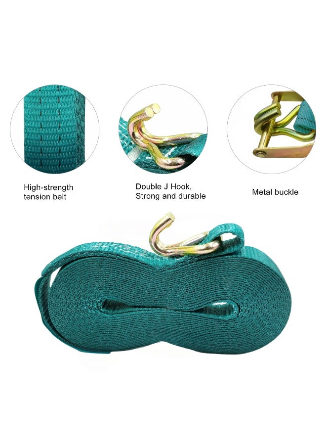TOTAL Ratchet Tie Down Strap THTRS2101 2 Ton 10m x 35mm with Double J Hooks | Heavy Duty Cargo Lashing Belt for Truck, Trailer, Container and Roof Rack | Load Securing Strap for Transport and Storage - Image 3