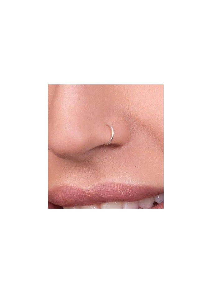 Generic Hoop Cartilage Earring Fake Earrings Nose Rings Septum Nose Ring small for Women Men Girls1 pcs (gold) +1pcs (silver)  - Image 2