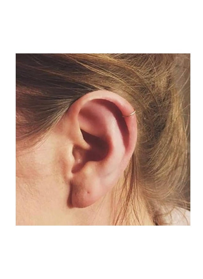 Generic Hoop Cartilage Earring Fake Earrings Nose Rings Septum Nose Ring small for Women Men Girls1 pcs (gold) +1pcs (silver)  - Image 3