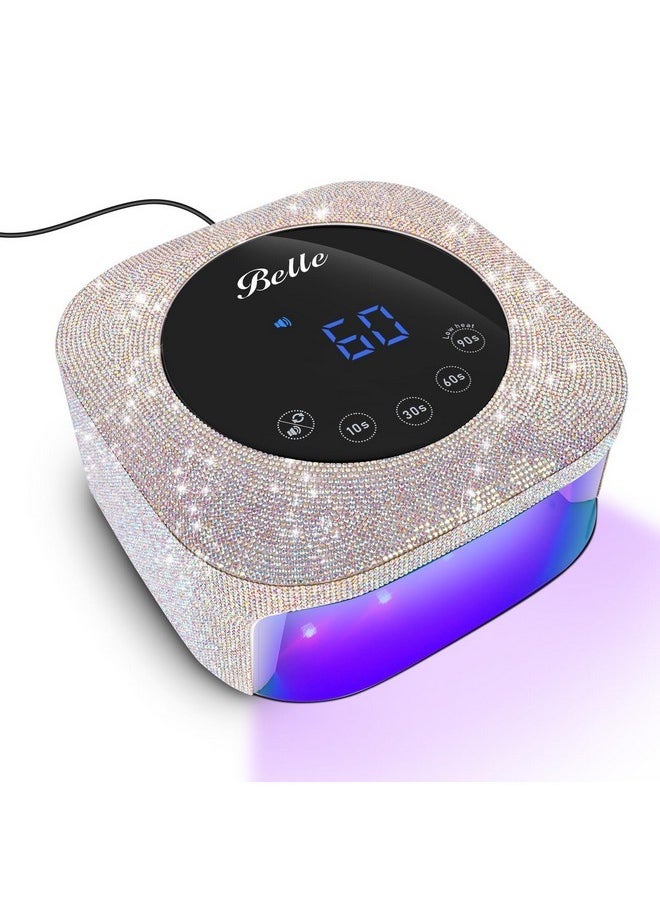 belle Uv Led Nail Lamp, Professional Uv Light For Gel Nails, Led Nail Lamp With 4 Timer Modes, Gel Nail Light Nail Dryer Decorate With Sparkling Nail Rhinestones Diamond  - Image 1