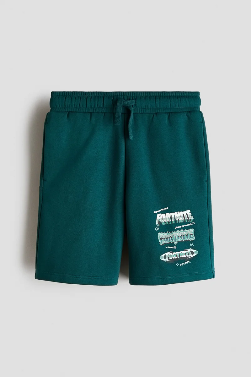 H&M Printed brushed-inside sweatshorts