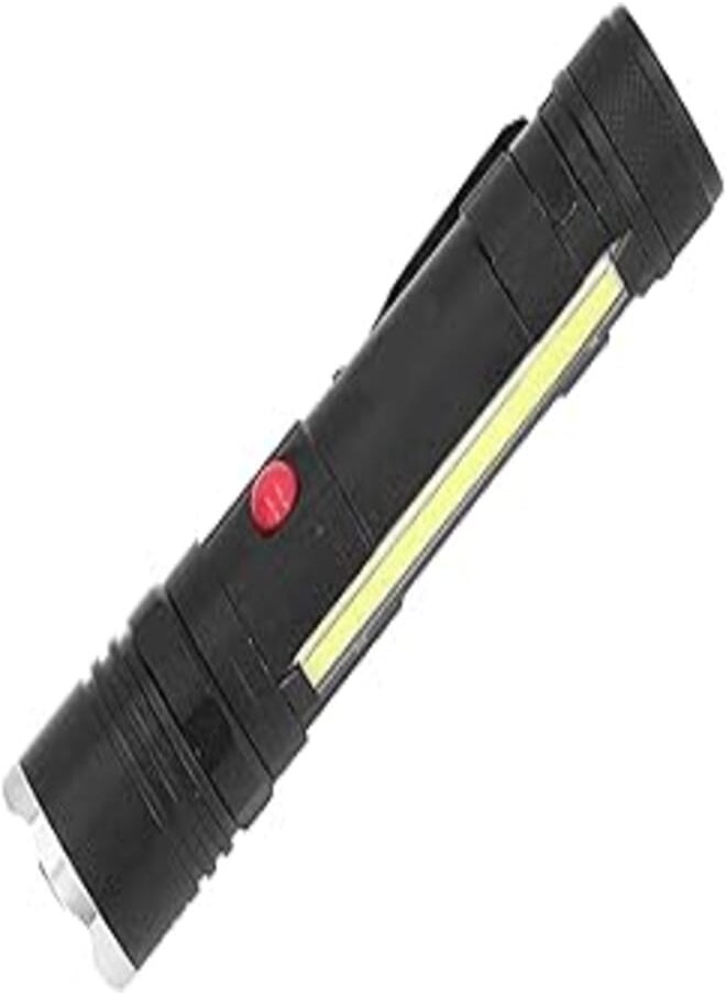 Generic hanso emergency light led, Ultimate Power and Versatility, High Lumen LED Flashlight with Zoomable Torch and COB Side Light - Waterproof and Energy-Saving (Black) 