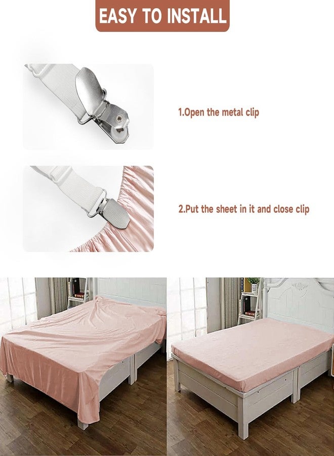 Bozenu Bed Sheet Straps, Upgrade Fitted Bed Sheet Holders for Corners, Non Slip Sheet Clips White 4Pcs - Image 4