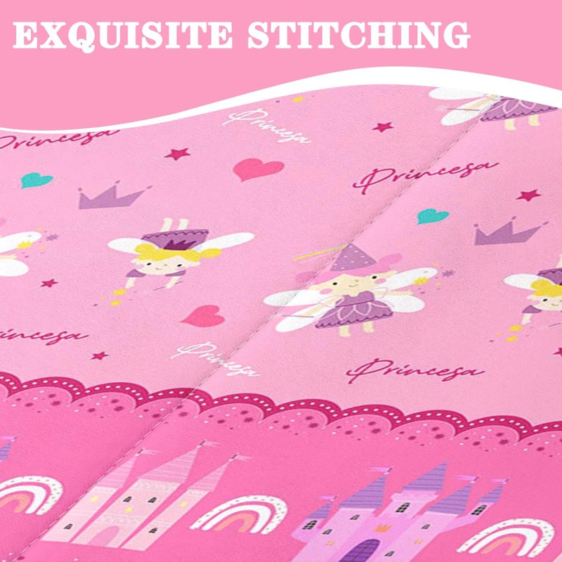 Nesker Twin Zipper Bedding, Magical Princess Zipper Bedding Sets for Girls, 3pcs All in on one, Elf Castle Kids Comforter Set with Fitted Sheet and 2 Pillowcases - Image 5