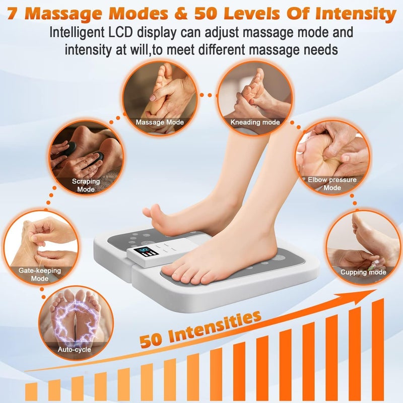 Luckam Foot Stimulator Massager for Improved Circulation, Foldable USB Feet Massager 50 Intensities &10 Modes Muscle Relaxation Foot Fatigue and Soreness Relief, for Home Office - Image 4