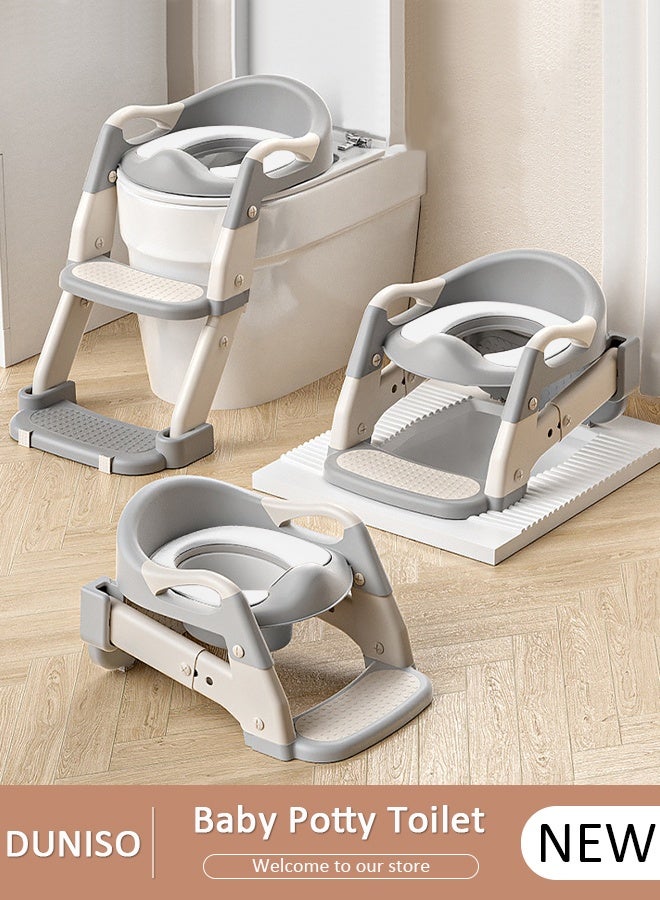 DUNISO 3-in-1 Kids Potty Training Toilet Seat with Step Stool Ladder,Toddlers-Comfortable Safe Potty Seat with Anti-Slip Pads Folding Ladder for Boys and Girls - Image 1