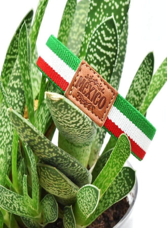 BDM Mexican Flag Bracelet, Elastic Mexican Bracelet, Engraved Leather, Size for Men and Women - Image 5