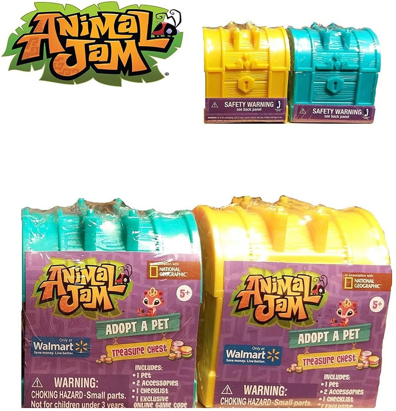 Animal Jam Set of 2 Blind Bag Treasure Chest Adopt A PET Walmart Exclusive