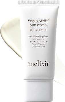Melixir Vegan Airfit Sunscreen SPF 50 PA Korean Face Sun Lotion Moisturizing Daily Protection for Sensitive Skin No White Cast Lightweight Soothing Hydrating Skincare Reef Safe 50ml - Image 1