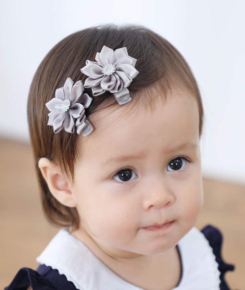 QandSweet 32 Pcs Girls Hair Clips Safety Clip Rhinestone Flower Barrettes for Toddler Girl Teens and Womens - Image 2