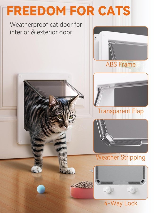 LIBBEPET Cat Door Interior Door, Indoor Cat Doors, X-Large Pet Doors for Cats Up to 25 lbs(Frame Size 9.8" x 11.6"), Upgraded 4 Way Locking Kitty Door for Interior & Exterior Doors, Easy to Install - Image 2