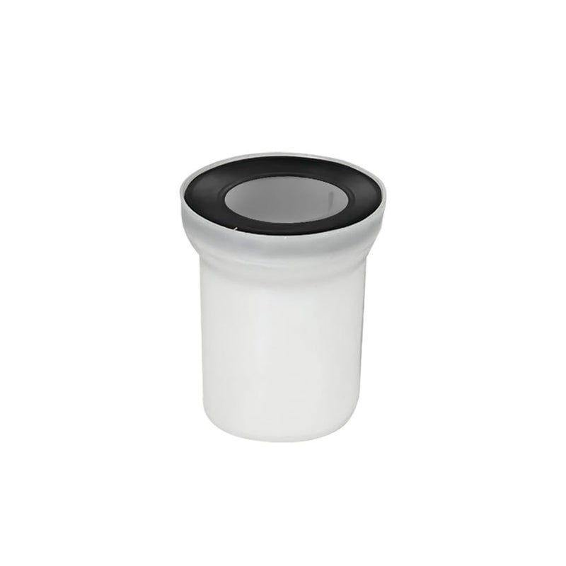 Viking Plastic WC PAN Connector - Straight Design - Dia 110mm - Length 150mm (6”) - (White) Perfect for a variety of toilet setups, watertight connection - Image 1
