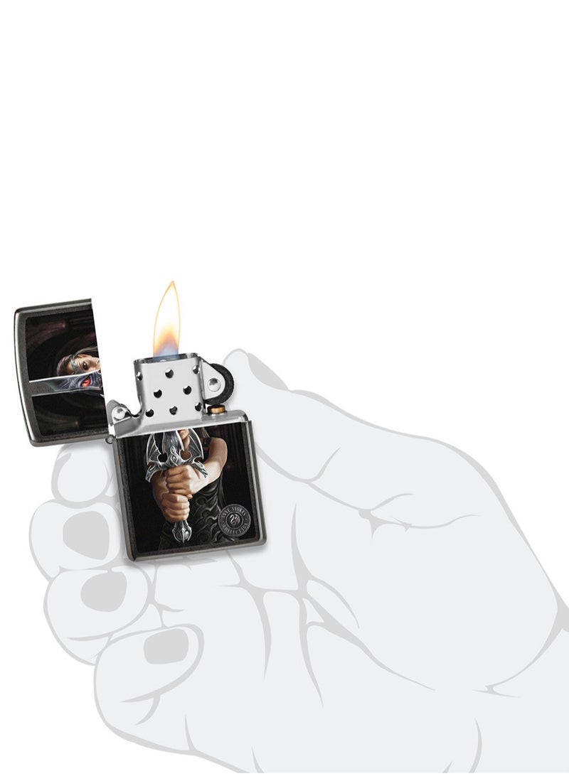 Zippo سي017395 28378 مجموعة آن ستوكز ولاعة مقاومة للرياح باللون الرمادي - Image 4