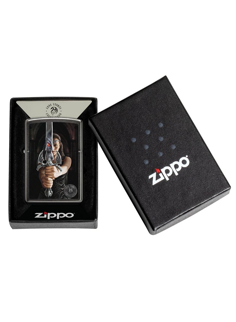 Zippo سي017395 28378 مجموعة آن ستوكز ولاعة مقاومة للرياح باللون الرمادي - Image 5