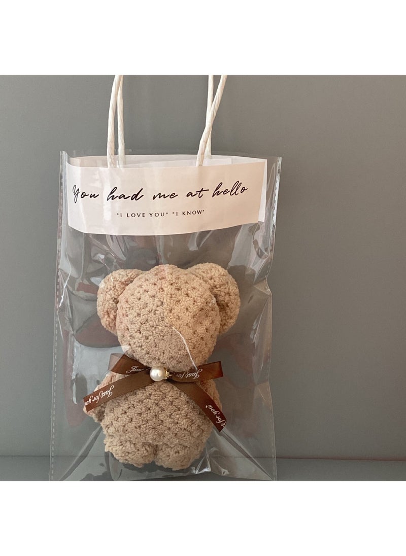30x30cm Bear Towel Pineapple Grid Wedding Gift 30*30 brown ordinary gift bag 