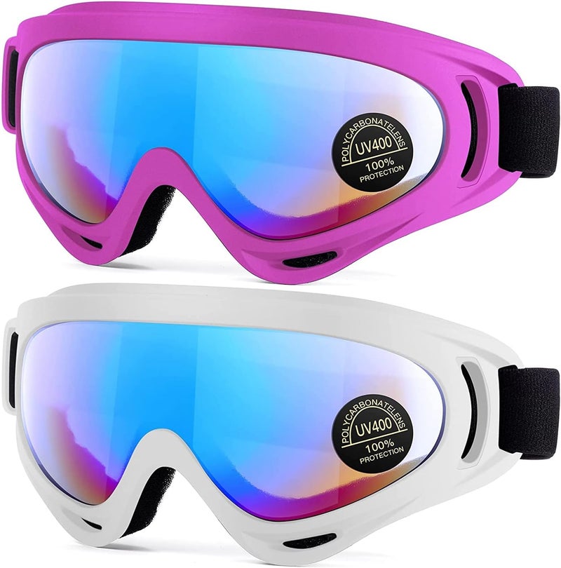 MAMBAOUT Kids Motorcycle Goggles - 2-Pack Dirt Bike Off-Road Racing Goggles for Boys & Girls - Image 1