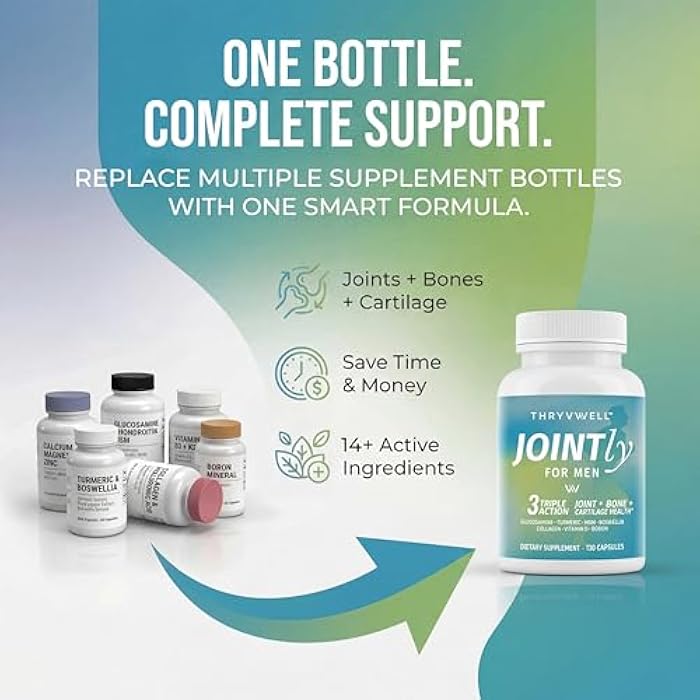 Joint Supplements for Men | 14-in-1 Joint Bone & Cartilage Support | Glucosamine Chondroitin MSM Turmeric Boron Magnesium | FSA Eligible | HSA Eligible | Lab Tested | 120 Capsules - Image 4