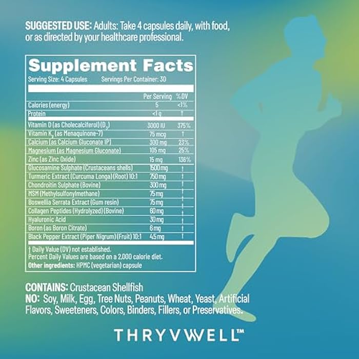 Joint Supplements for Men | 14-in-1 Joint Bone & Cartilage Support | Glucosamine Chondroitin MSM Turmeric Boron Magnesium | FSA Eligible | HSA Eligible | Lab Tested | 120 Capsules - Image 2