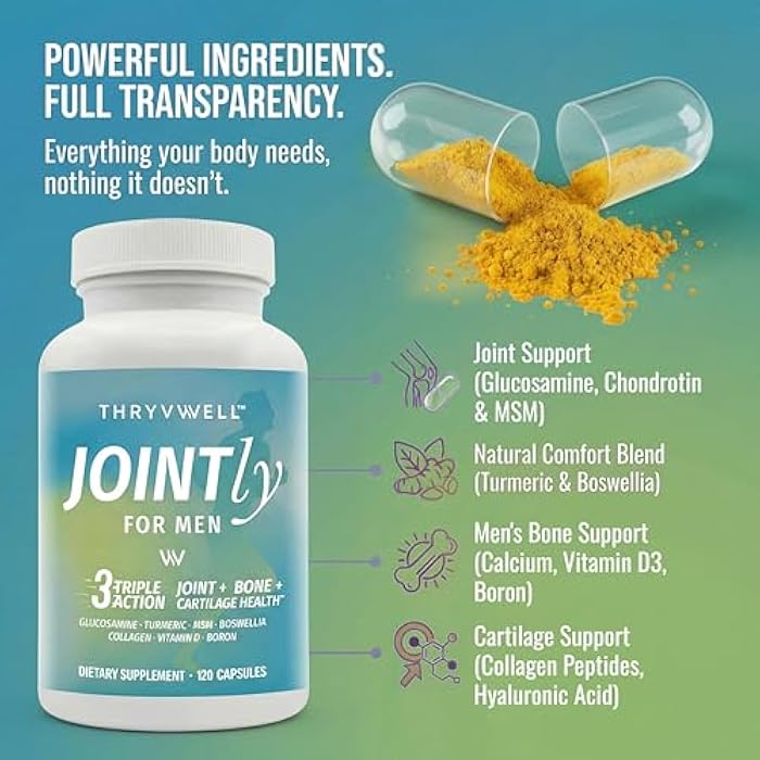 Joint Supplements for Men | 14-in-1 Joint Bone & Cartilage Support | Glucosamine Chondroitin MSM Turmeric Boron Magnesium | FSA Eligible | HSA Eligible | Lab Tested | 120 Capsules - Image 5