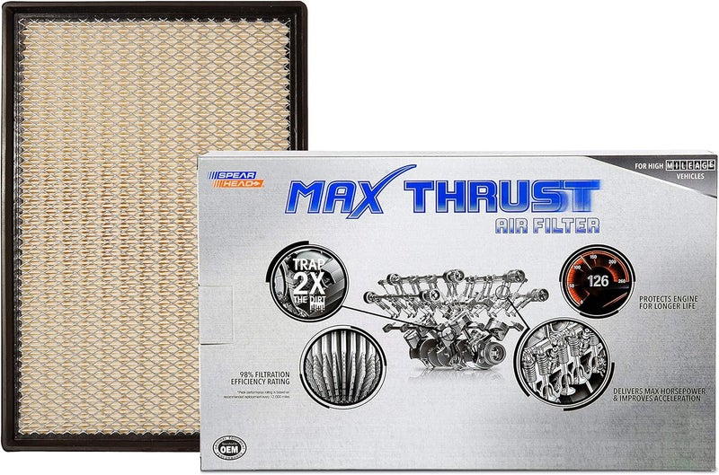 SPEARHEAD MPG Defense Max Thrust Engine Air Filter For All Mileage Vehicles, Fits Like OEM, Restores MPG & Acceleration (MT-401) - Image 1