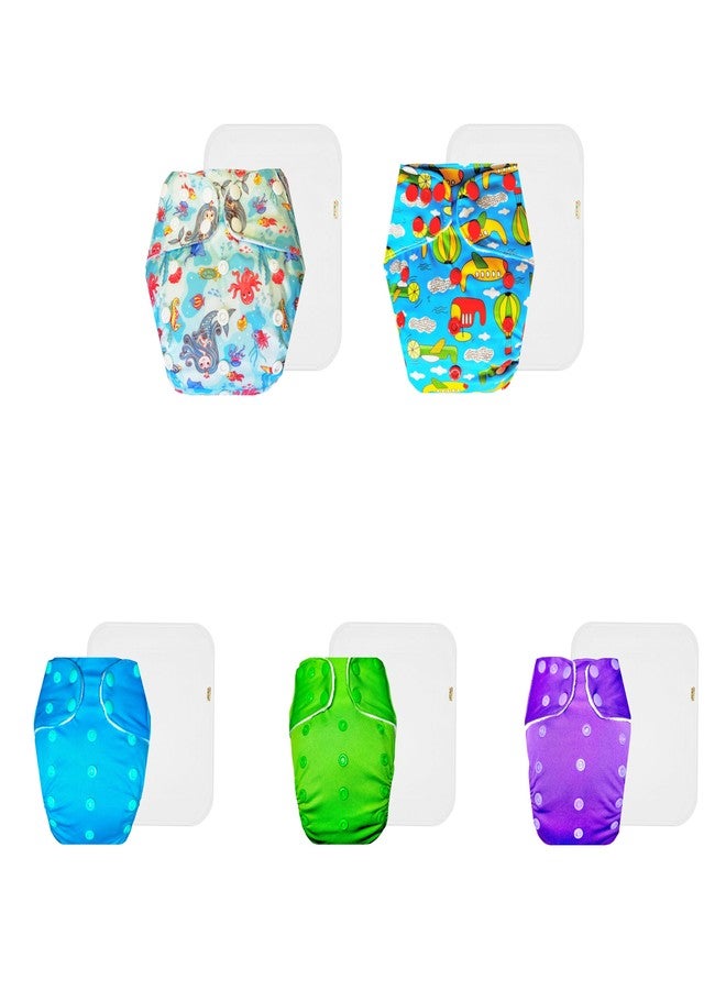 حفاضات دمبلدو القماشية الممتازة مع حشوة قطنية (عبوة من 5) | ناعمة ولطيفة | مانعة للتسرب | سريعة الجفاف | موثوق بها من قبل الأمهات | من 3 أشهر إلى 3 سنوات | للجنسين - Image 1