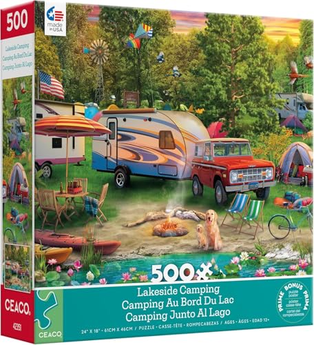 Ceaco Lakeside Camping 500 Piece Jigsaw Puzzle - Image 1