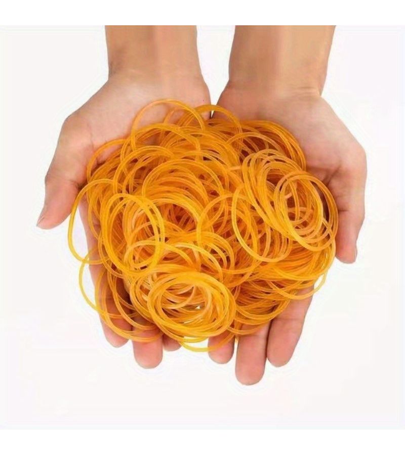 200pcs High Elastic Durable Yellow Rubber Bands Industrial Cowhide Rings - Image 1