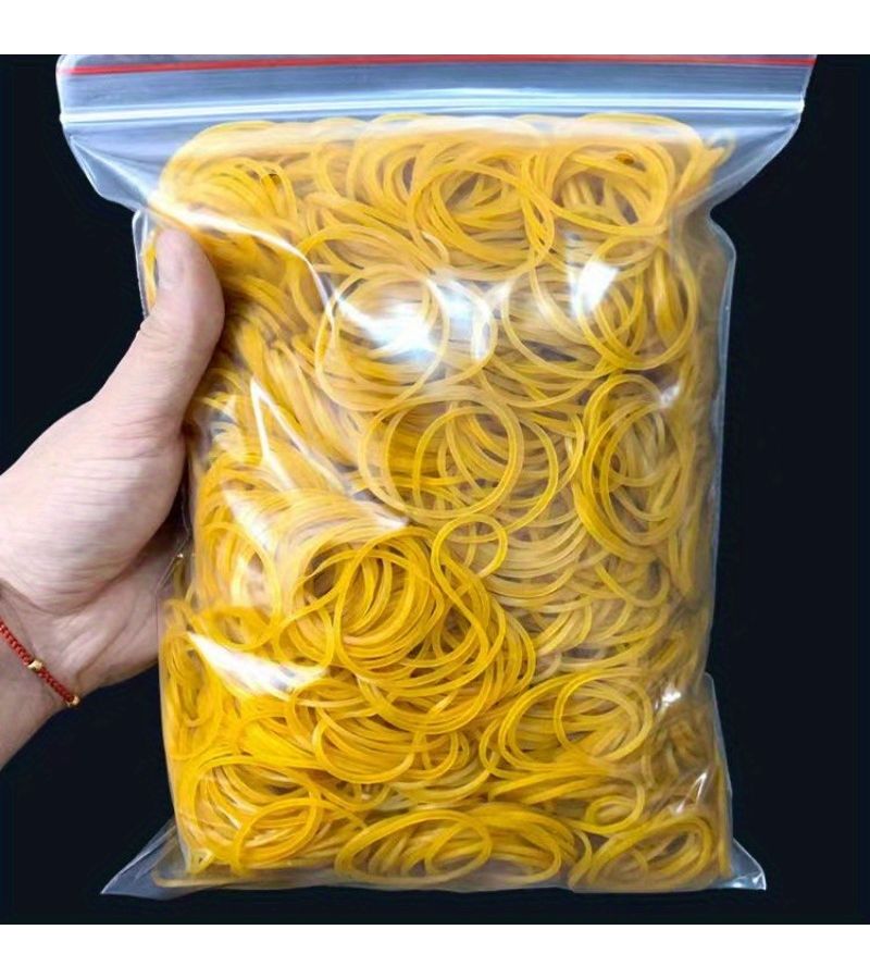 200pcs High Elastic Durable Yellow Rubber Bands Industrial Cowhide Rings - Image 2