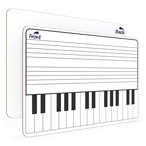 SCRIBBLEDO 11 x 14 Inch Keyboard Practice Dry Erase White Board Lapboard Durable Portable Double Sided Music Whiteboard for Kids Students Musicians Music Class Supplies - Image 1