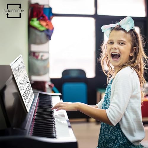SCRIBBLEDO 11 x 14 Inch Keyboard Practice Dry Erase White Board Lapboard Durable Portable Double Sided Music Whiteboard for Kids Students Musicians Music Class Supplies - Image 5
