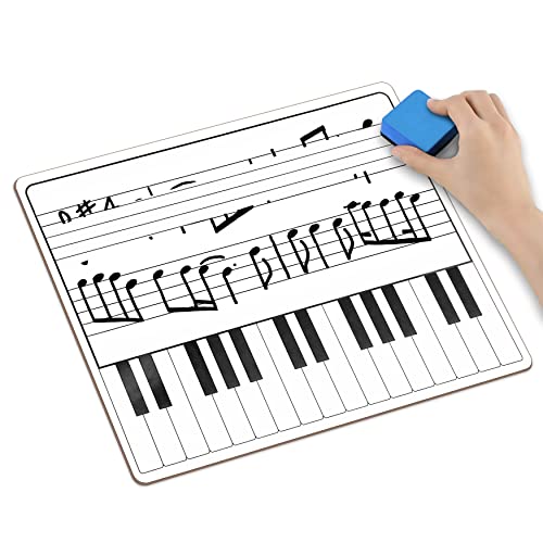 SCRIBBLEDO 11 x 14 Inch Keyboard Practice Dry Erase White Board Lapboard Durable Portable Double Sided Music Whiteboard for Kids Students Musicians Music Class Supplies - Image 4