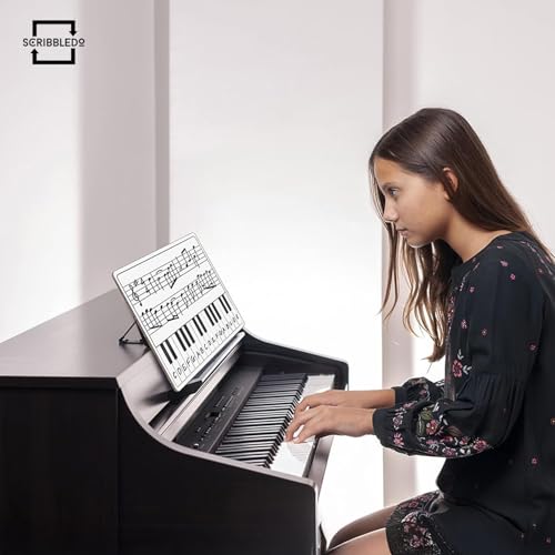SCRIBBLEDO 11 x 14 Inch Keyboard Practice Dry Erase White Board Lapboard Durable Portable Double Sided Music Whiteboard for Kids Students Musicians Music Class Supplies - Image 3