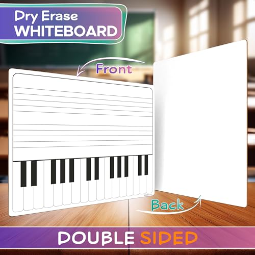 SCRIBBLEDO 11 x 14 Inch Keyboard Practice Dry Erase White Board Lapboard Durable Portable Double Sided Music Whiteboard for Kids Students Musicians Music Class Supplies - Image 2