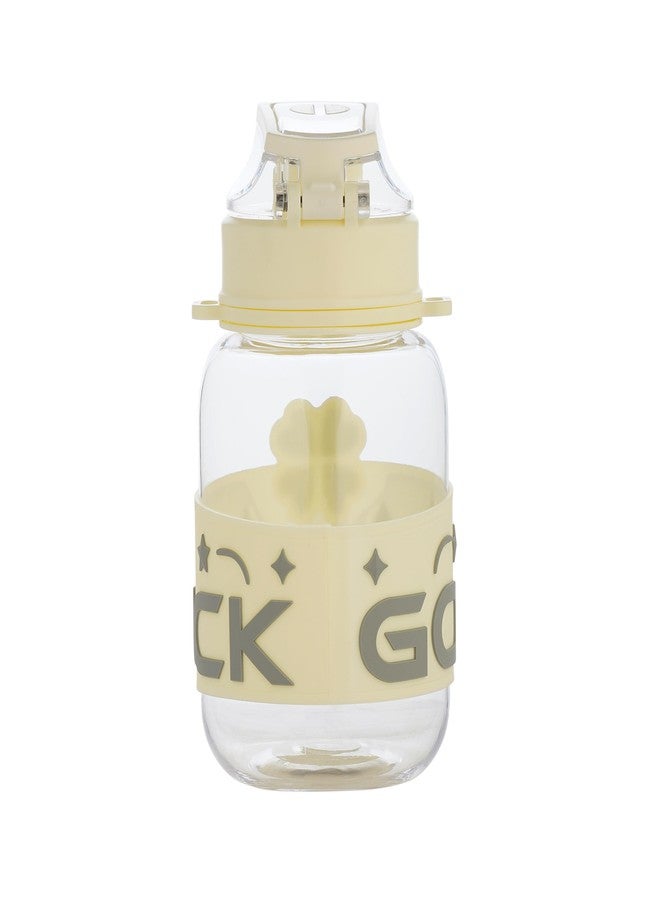 GUCHIGU Baby Drinking Sipper Bottle with Drawstring | BPA-Free Sippy Cup with Silicone Straw for Kids -600ML (Cream, Pack of 1) - Image 2