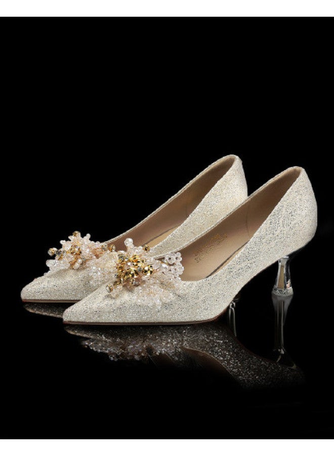 SAFIYA Saturday Women's Shoes 2025 New Collection, Shallow Toe Pointed High Heel Wedding Shoes, Spring And Autumn Elegant High-end Single Shoes - Image 1