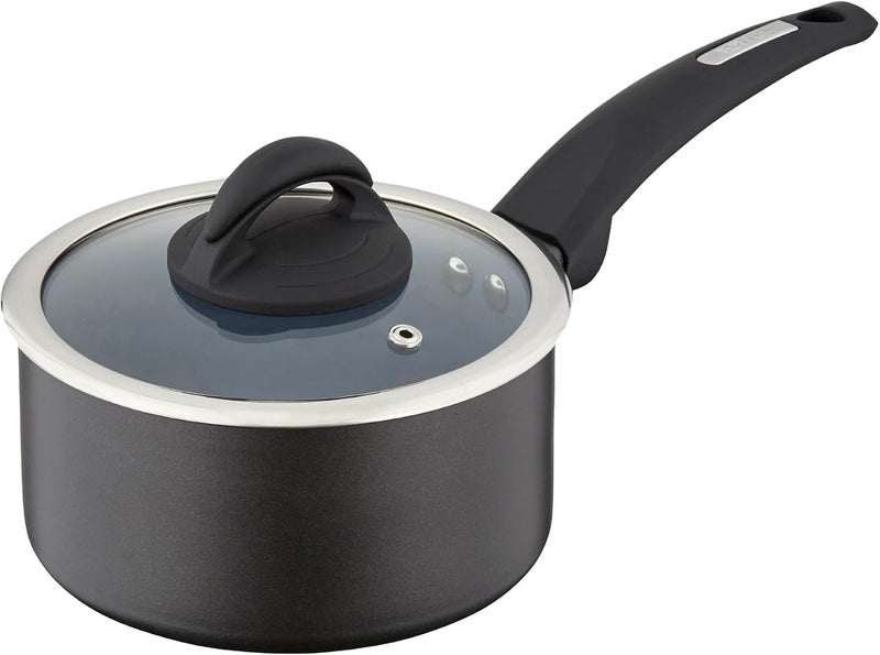 Tower Cerasure 20cm Aluminium Non-Stick Ceramic Saucepan with Tempered Glass Lid & Steam Vent | Bonded Base | PFAS PFOA PTFE Free Saucepot | All Stovetop Compatible | Dishwasher Safe | Graphite Grey - Image 1