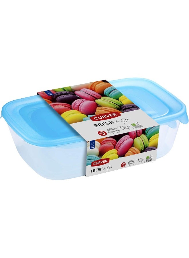 Curver Food Storage Fresh&Go Set of 3 Pieces with cover Sizes (0.5L+1L+2L)