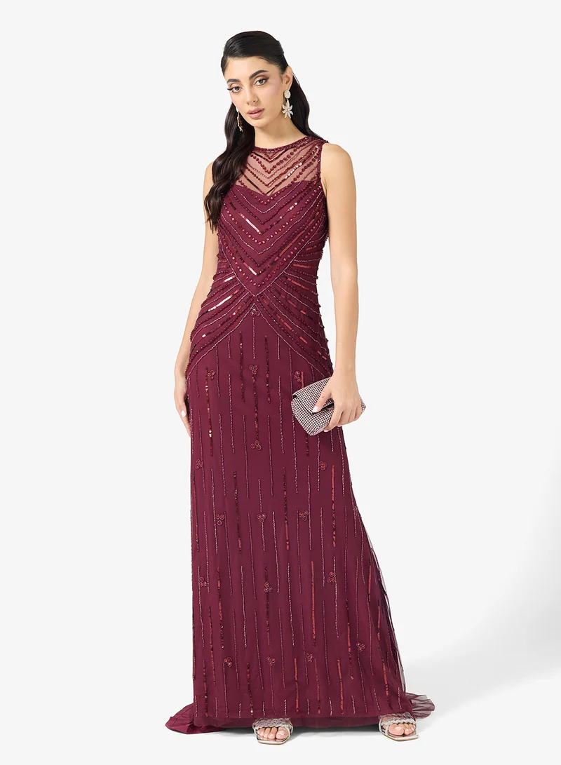 Sweetheart Neckline Beaded Embellished Gown