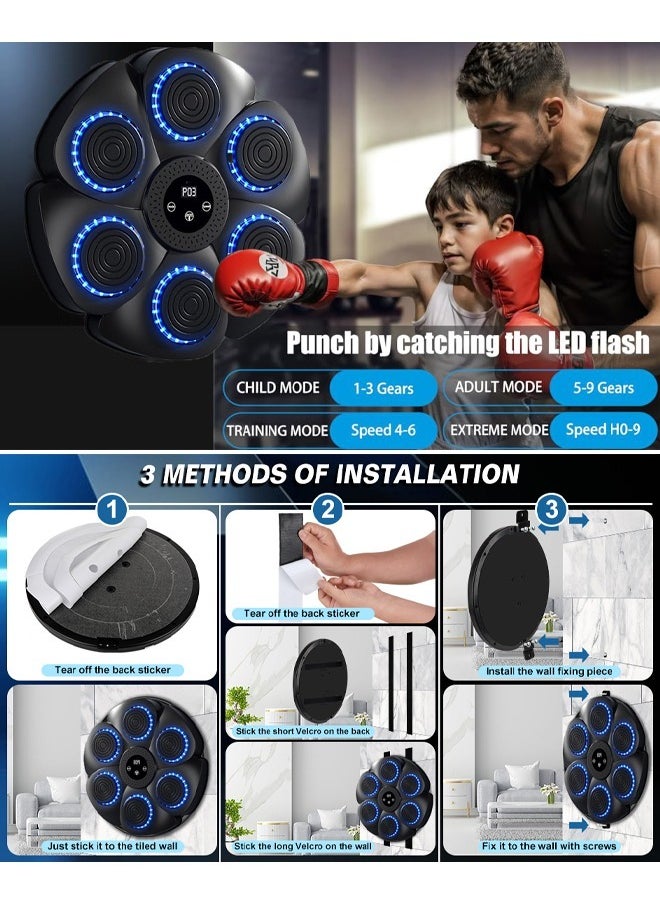 Music Boxing Machine with Boxing Gloves Wall Mounted Smart Bluetooth Music Boxing Trainer for Kids and Adults Electronic Boxing Target Workout Punching Equipment for Home Indoor and Gym - pzsku/Z939823738CA0B2BF002FZ/45/_/1728628037/73a821f9-4ae1-499e-8b1c-43bbb92354d0