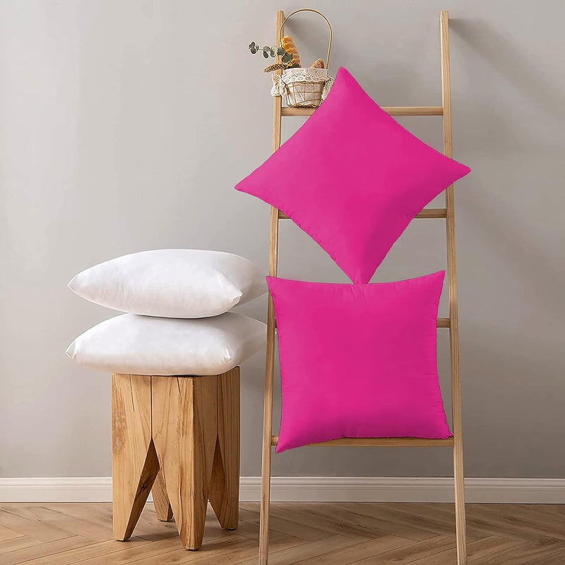 Day Care 400TC Imperious Design Decorative Throw Cushion Cover 100 Egyptian Cotton Size 16x16 Hot Pink Set of 2 - Image 2