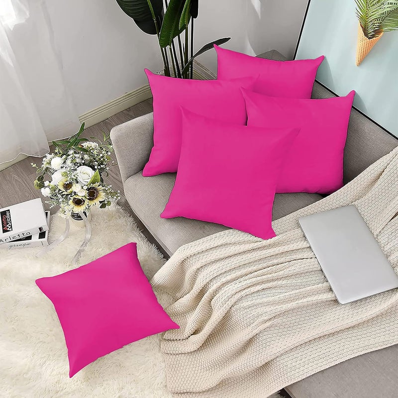 Day Care 400TC Imperious Design Decorative Throw Cushion Cover 100 Egyptian Cotton Size 16x16 Hot Pink Set of 2 - Image 3